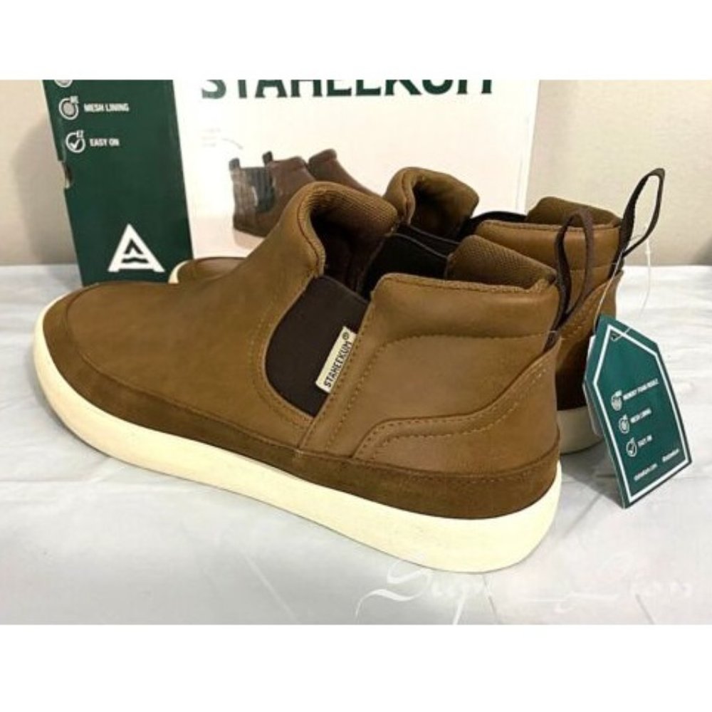 Staheekum Men's Memory Foam Mesh Lining Chelsea Shoes BROWN - Picture 6 of 8